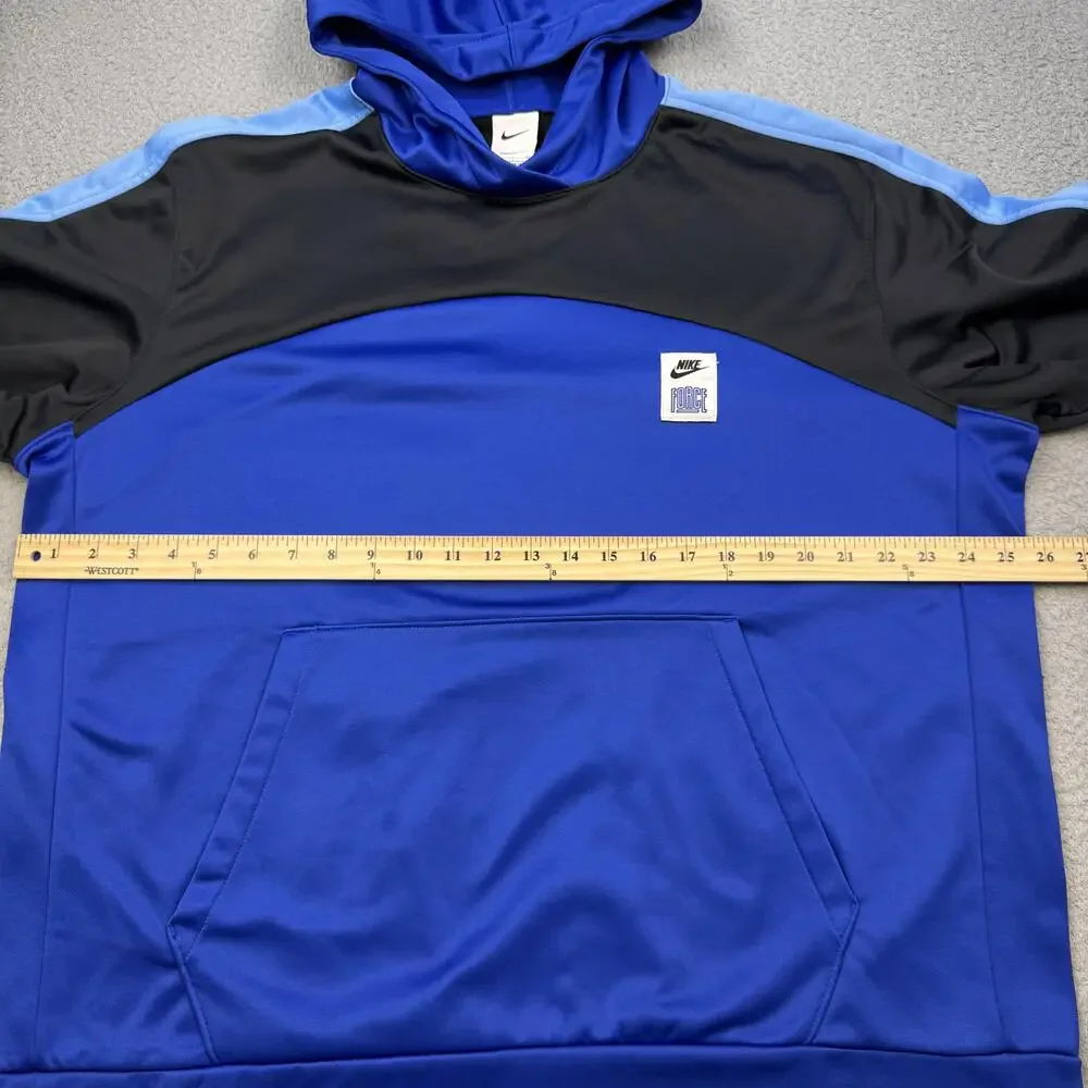 Nike Force Hoodie Mens XL Blue Black Therma-Fit Pullover Athletic Sweatshirt